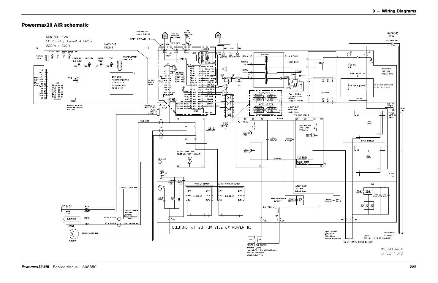 Powermax30 air schematic | Hypertherm Powermax30 AIR Service Manual User Manual | Page 222 / 223