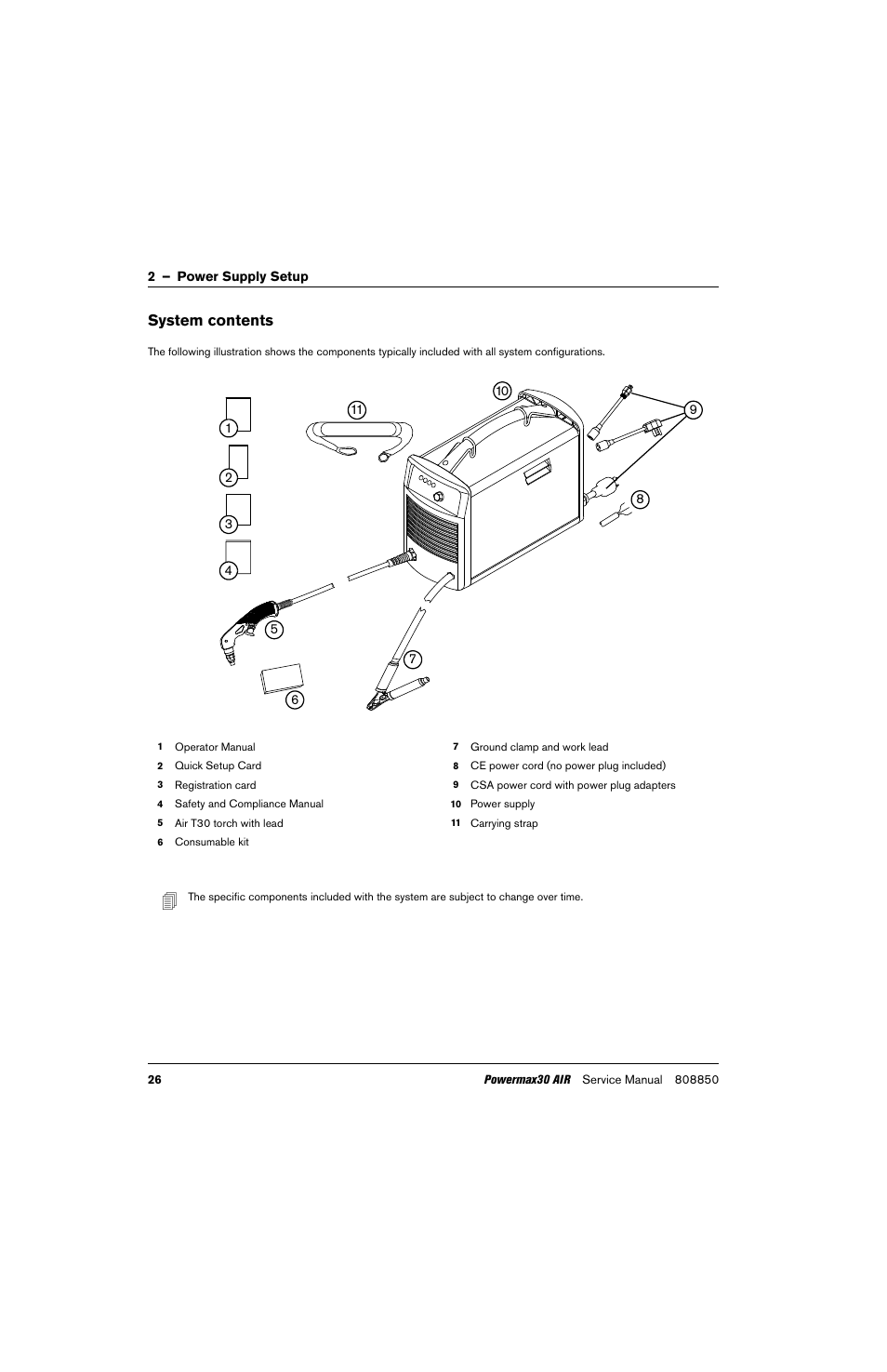 System contents | Hypertherm Powermax30 AIR Service Manual User Manual | Page 26 / 223