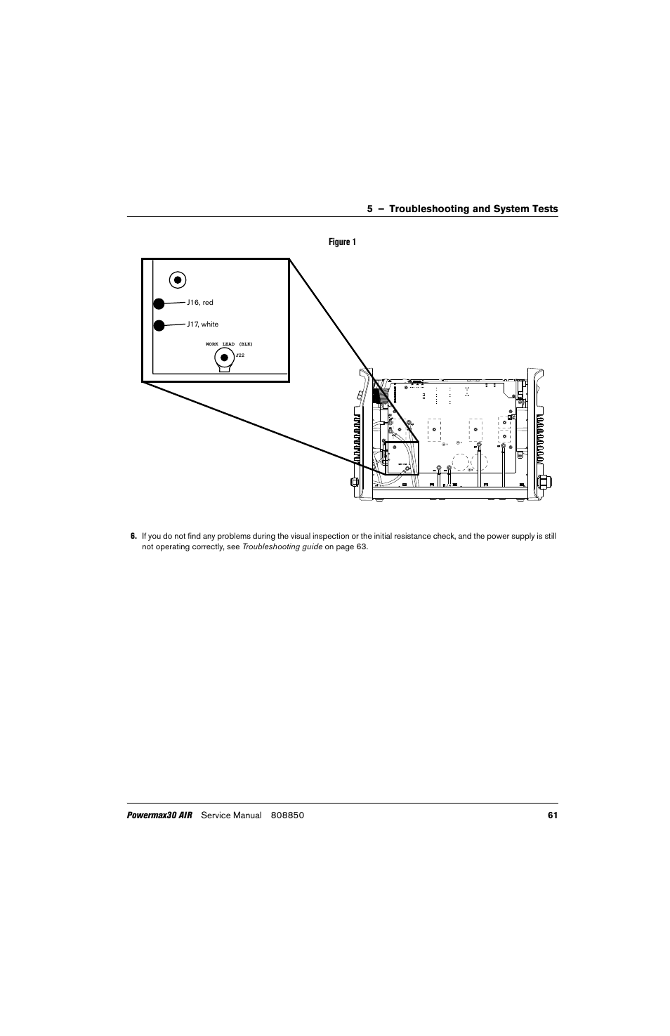 5 – troubleshooting and system tests figure 1, Torch start blk blk, Torch start | Hypertherm Powermax30 AIR Service Manual User Manual | Page 61 / 223