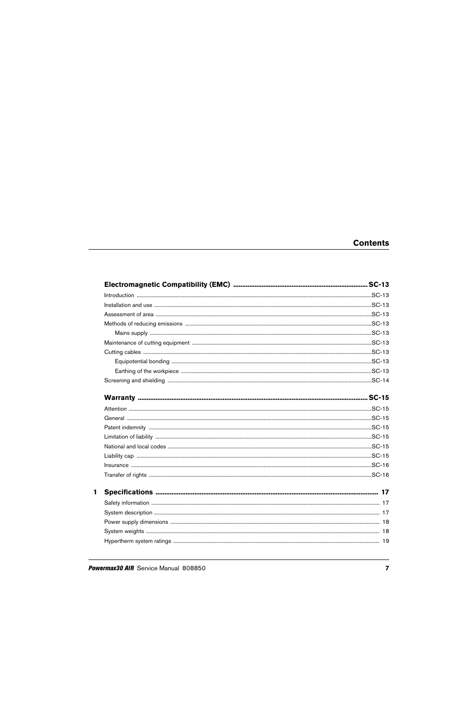 Hypertherm Powermax30 AIR Service Manual User Manual | Page 7 / 223