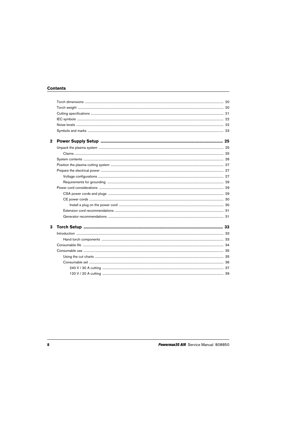 Hypertherm Powermax30 AIR Service Manual User Manual | Page 8 / 223