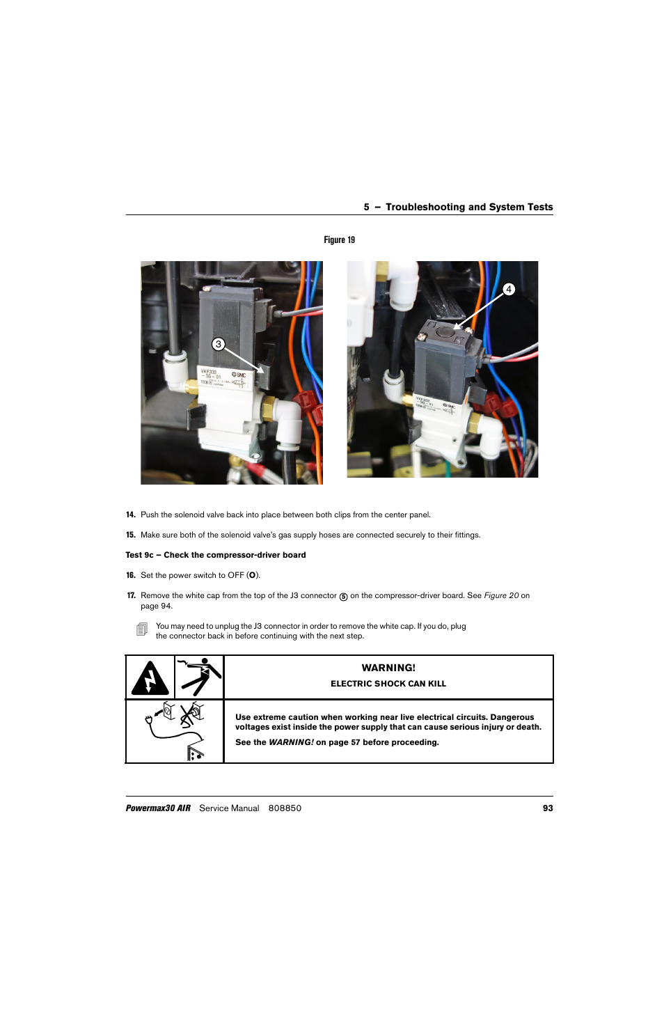 Test 9c – check the compressor-driver board | Hypertherm Powermax30 AIR Service Manual User Manual | Page 93 / 223