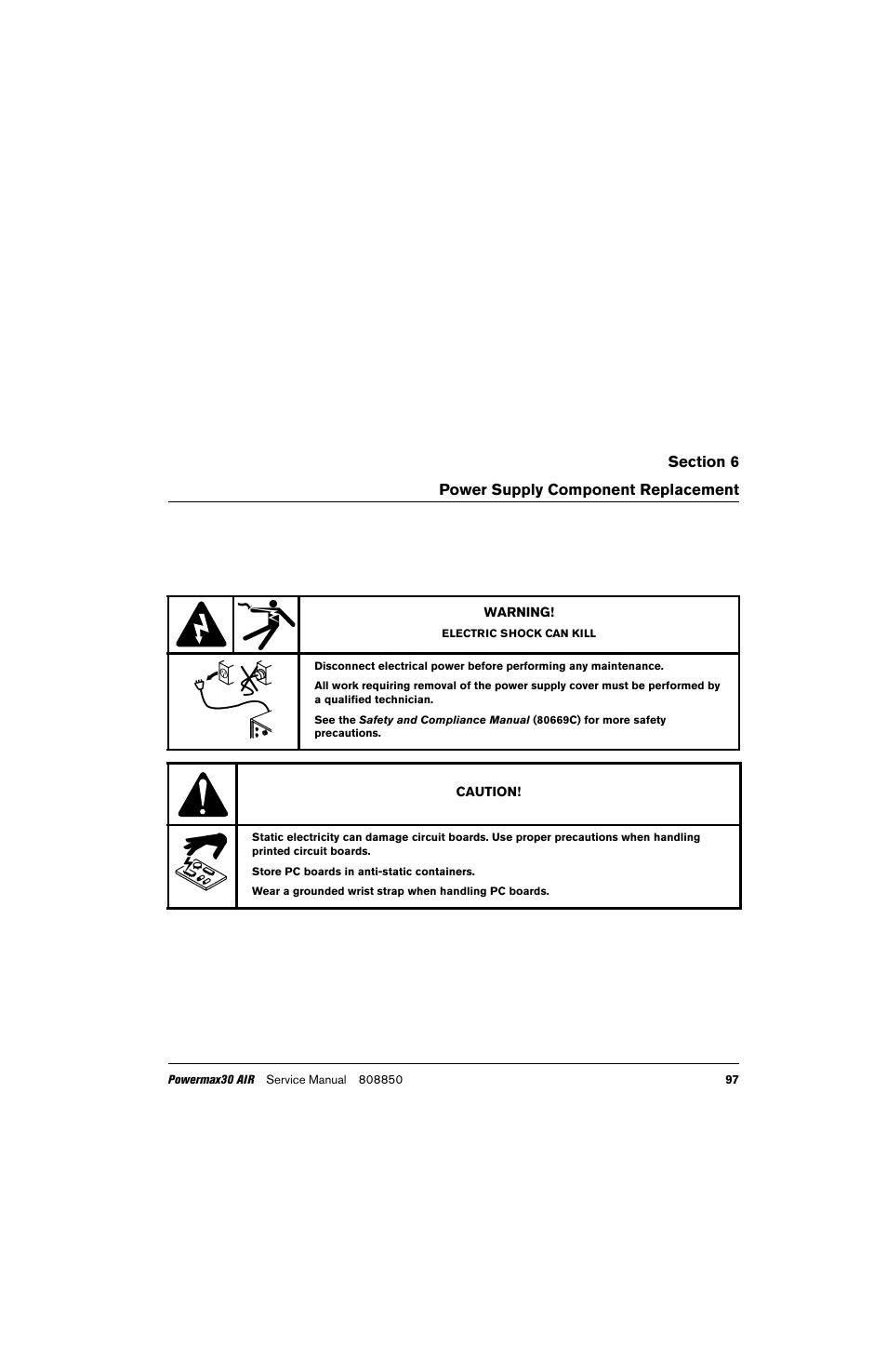 Power supply component replacement | Hypertherm Powermax30 AIR Service Manual User Manual | Page 97 / 223
