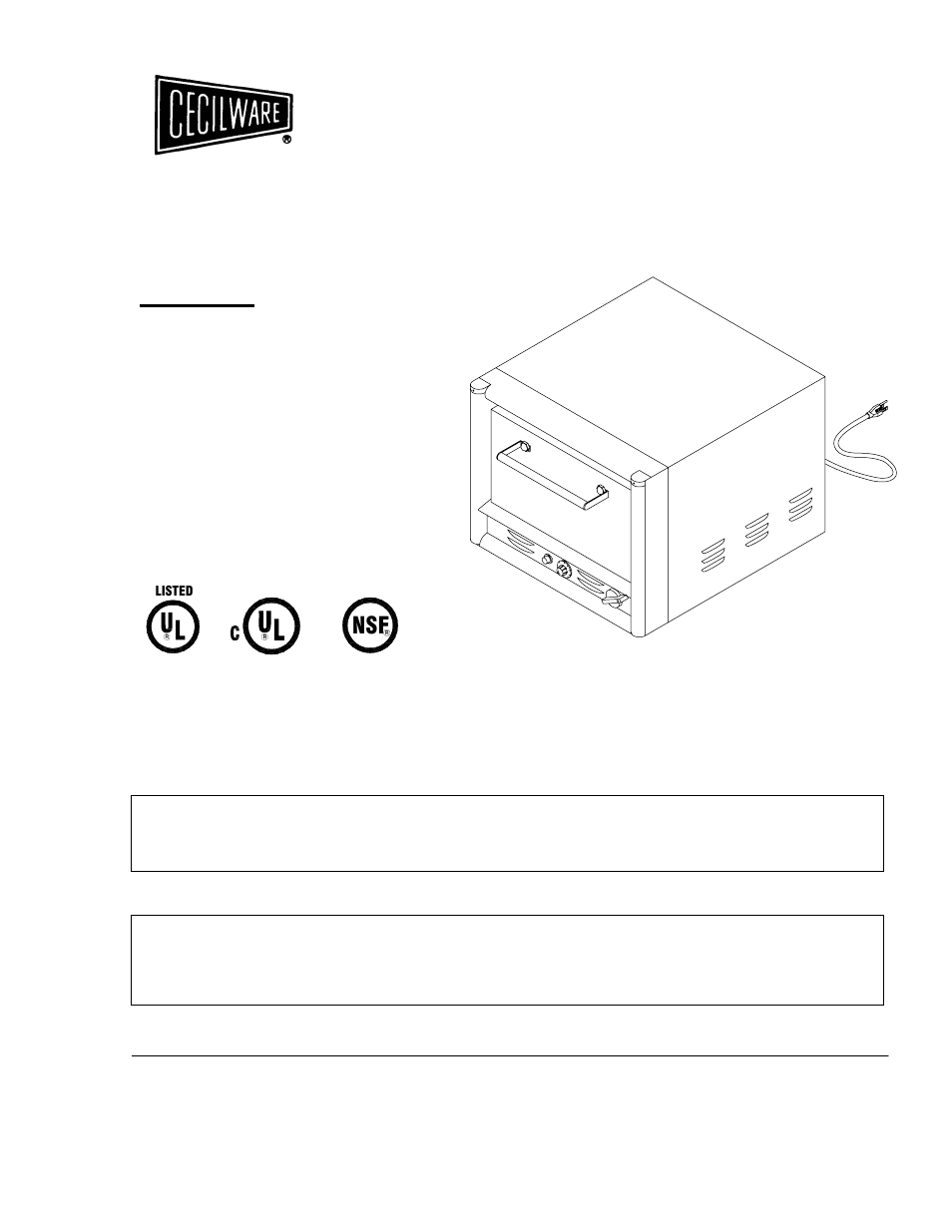 Cecilware BK-18 User Manual | 4 pages