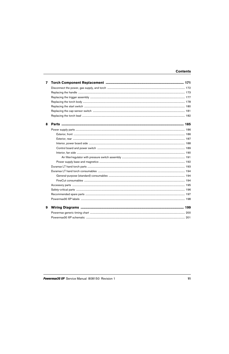 Hypertherm Powermax30 XP Service Manual User Manual | Page 11 / 201