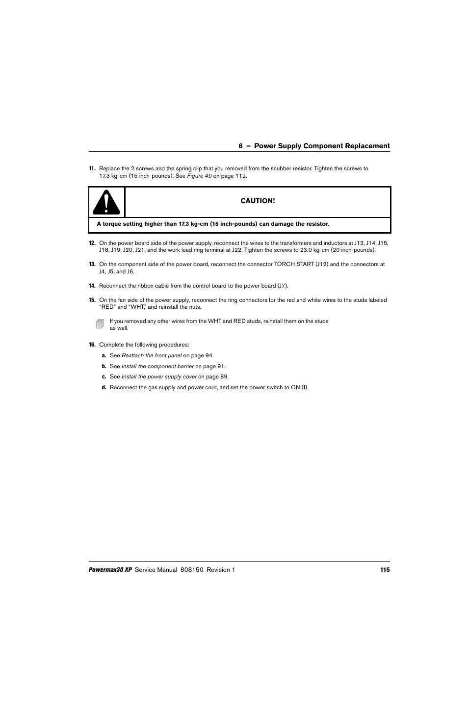 Hypertherm Powermax30 XP Service Manual User Manual | Page 115 / 201