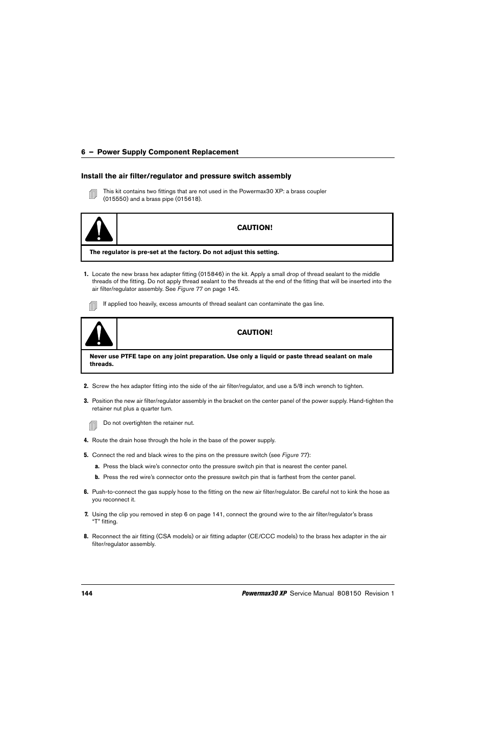 Hypertherm Powermax30 XP Service Manual User Manual | Page 144 / 201