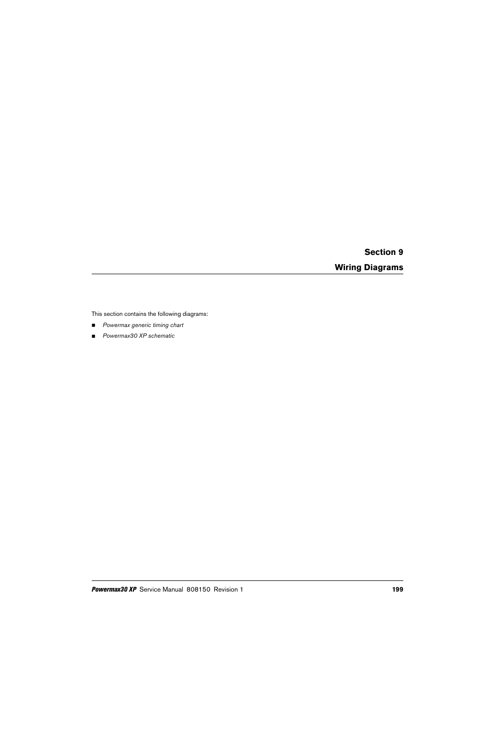 Wiring diagrams | Hypertherm Powermax30 XP Service Manual User Manual | Page 199 / 201