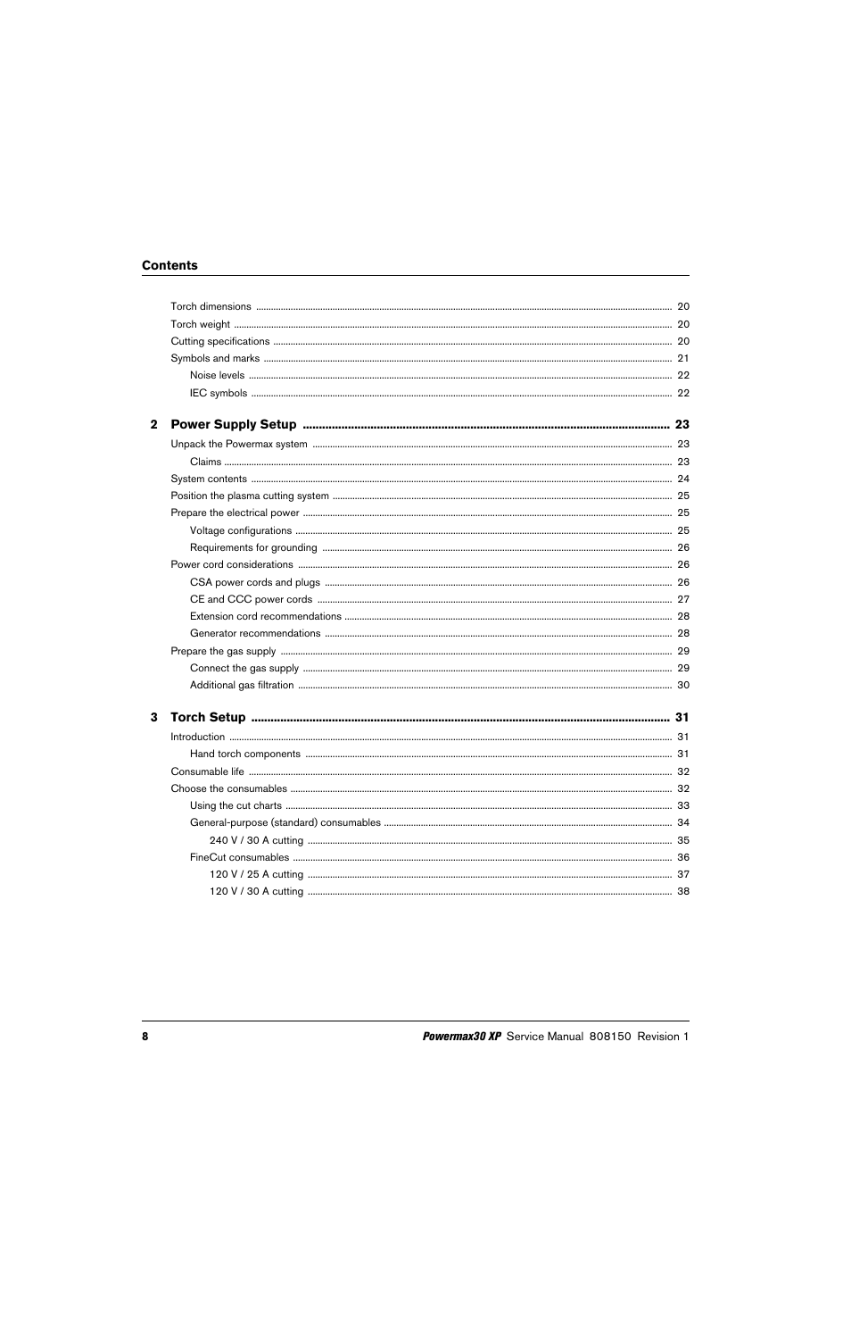 Hypertherm Powermax30 XP Service Manual User Manual | Page 8 / 201