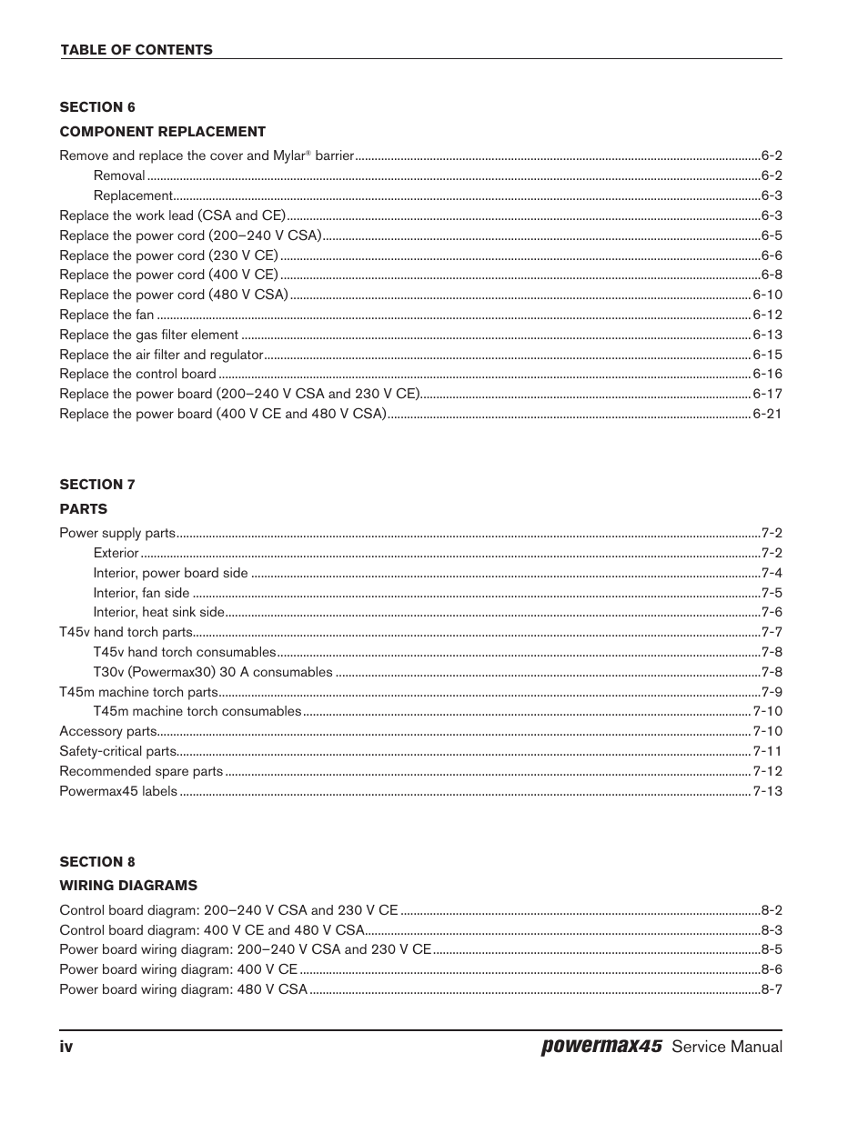 Powermax | Hypertherm Powermax45 Service Manual User Manual | Page 10 / 149