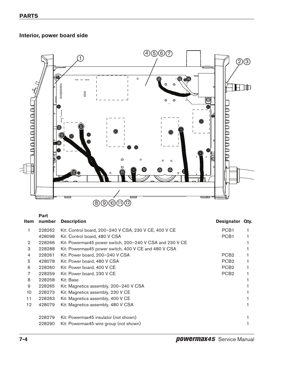 Interior, power board side, Interior, power board side -4, Powermax | Hypertherm Powermax45 Service Manual User Manual | Page 132 / 149