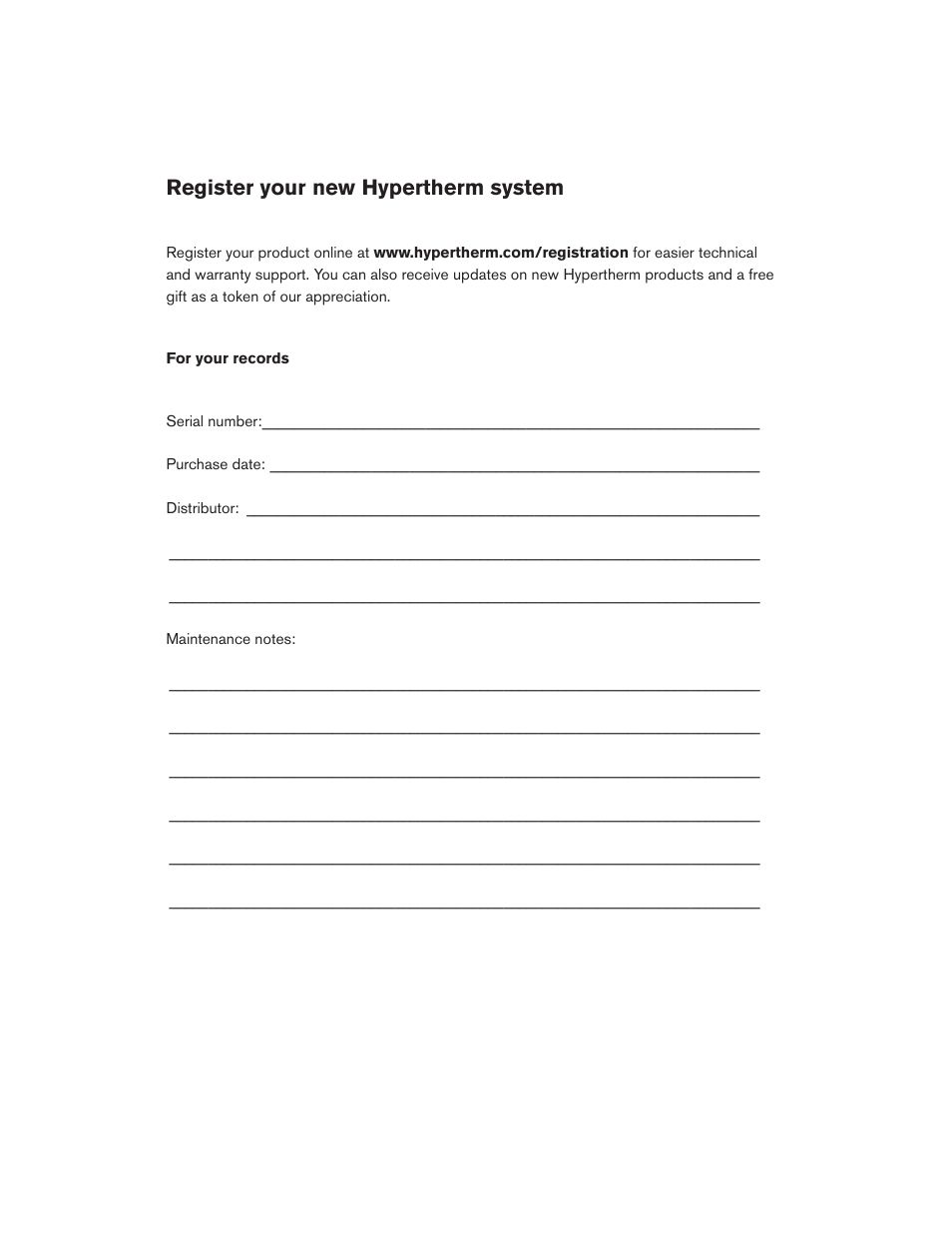 Register your new hypertherm system | Hypertherm Powermax45 Service Manual User Manual | Page 2 / 149