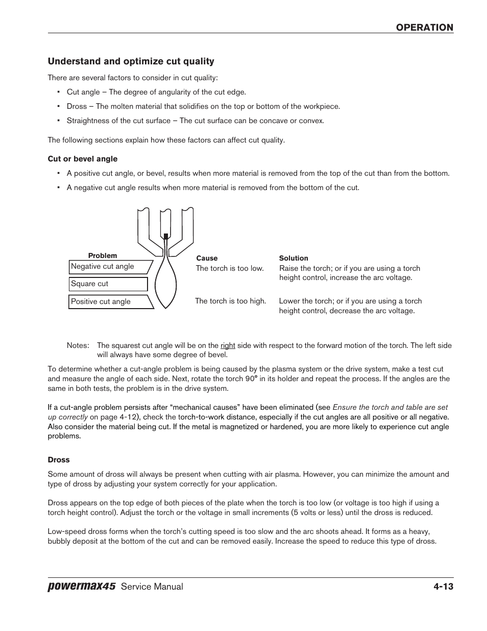 Understand and optimize cut quality, Understand and optimize cut quality -13, Powermax | Hypertherm Powermax45 Service Manual User Manual | Page 73 / 149