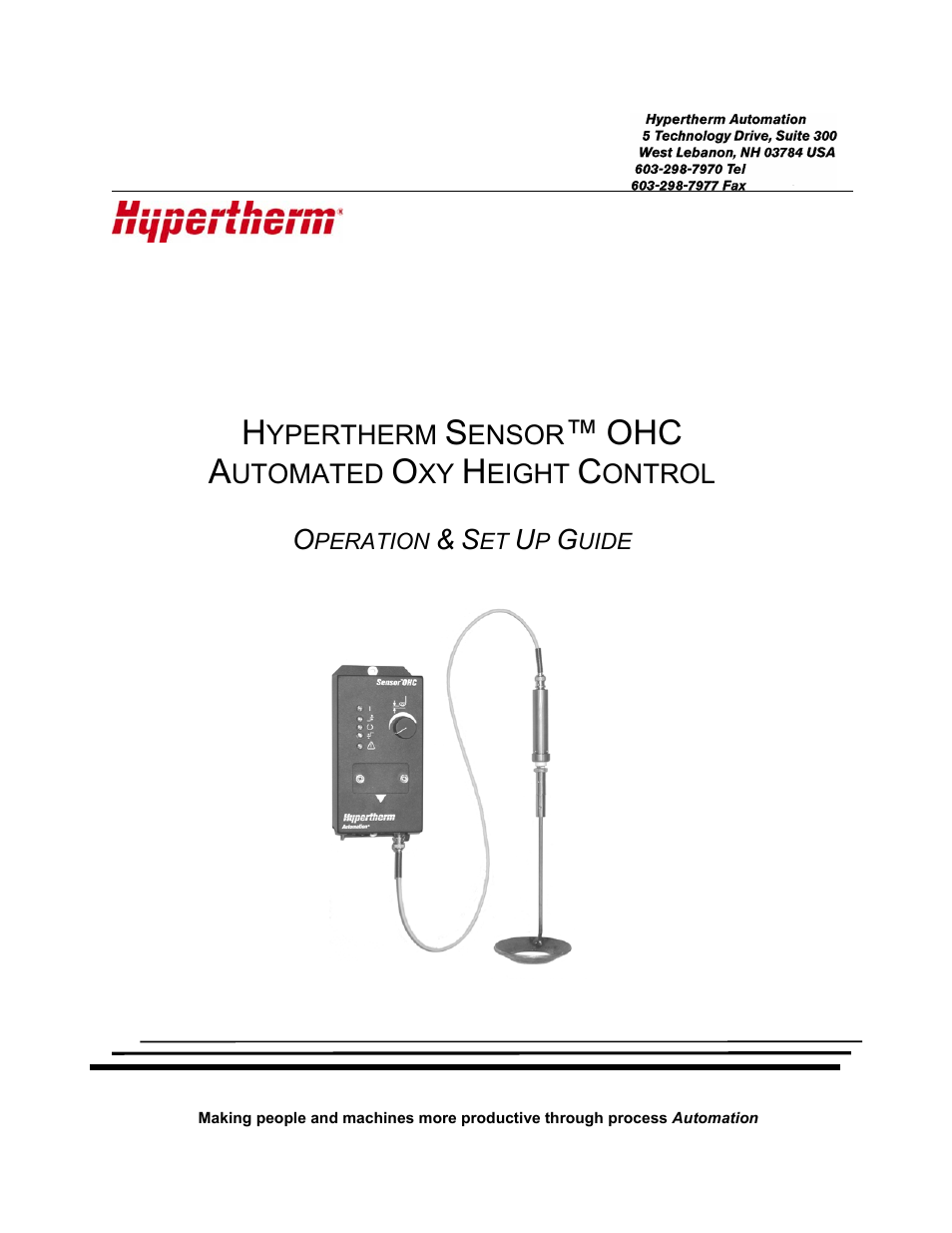 Hypertherm SensorOHC User Manual | 26 pages