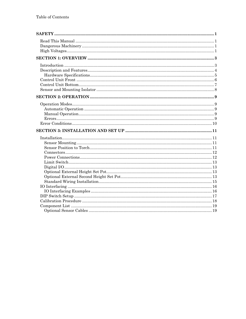 Hypertherm SensorOHC User Manual | Page 3 / 26