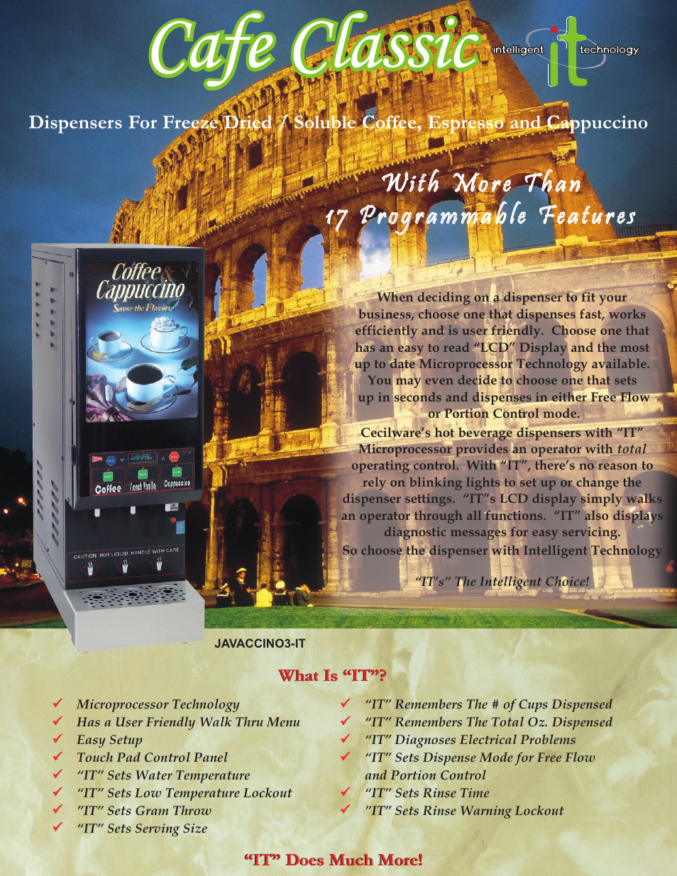 Cecilware JAVACCINO3-IT User Manual | 2 pages
