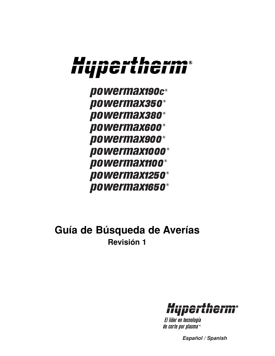 Hypertherm Powermax190c Troubleshooting Guide User Manual | 66 pages