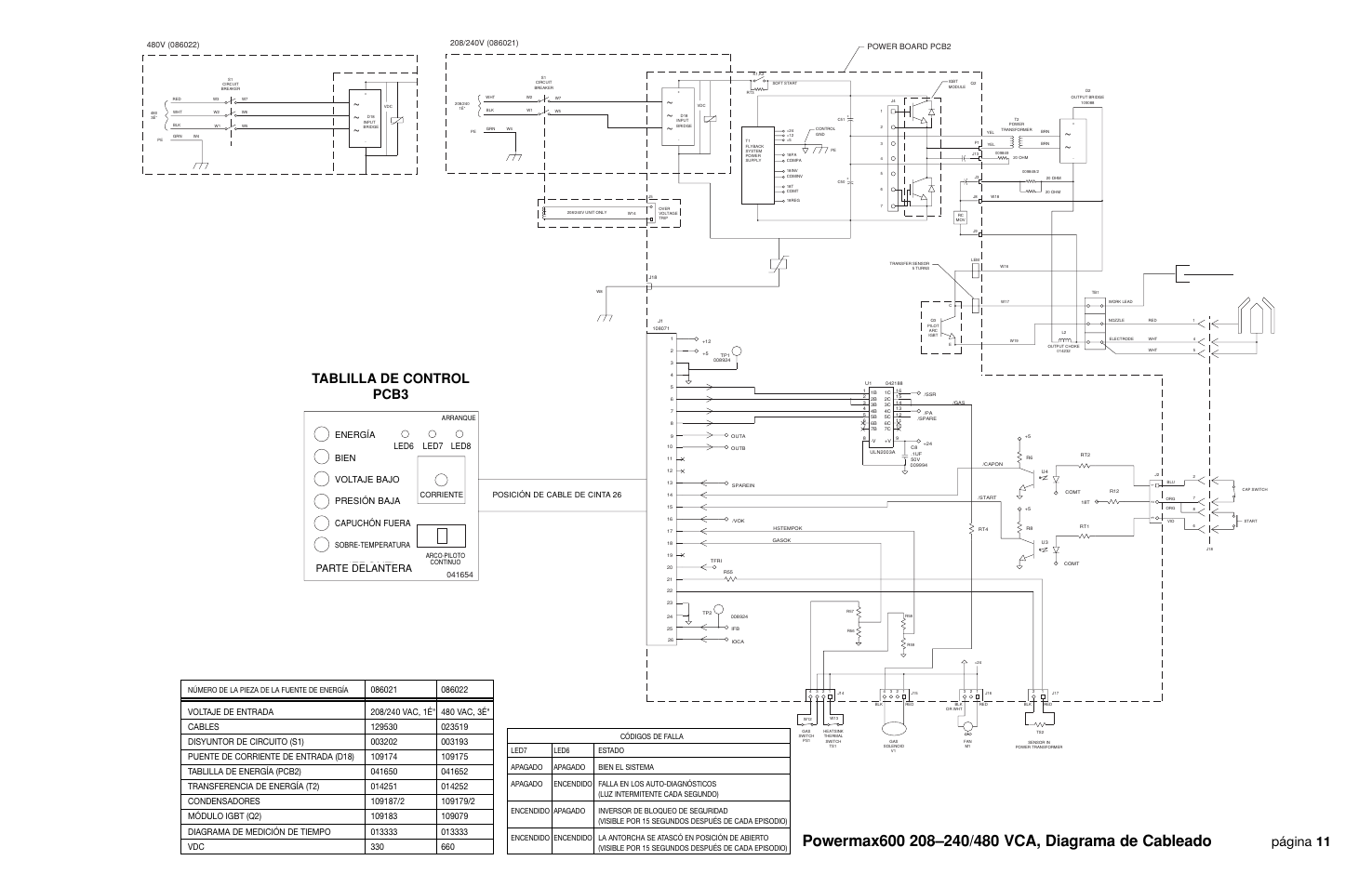 Control board pcb3, 3-337 rev. b, Tablilla de control pcb3 | Página 11, Front), Parte delantera | Hypertherm Powermax190c Troubleshooting Guide User Manual | Page 32 / 66