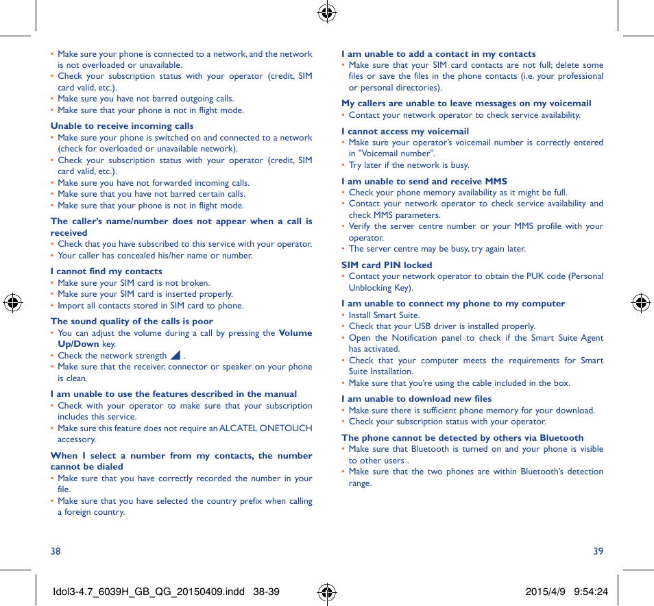 Alcatel Idol 3 6039 H User Manual | Page 20 / 21