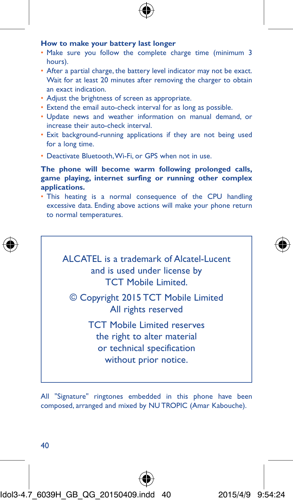 Alcatel Idol 3 6039 H User Manual | Page 21 / 21
