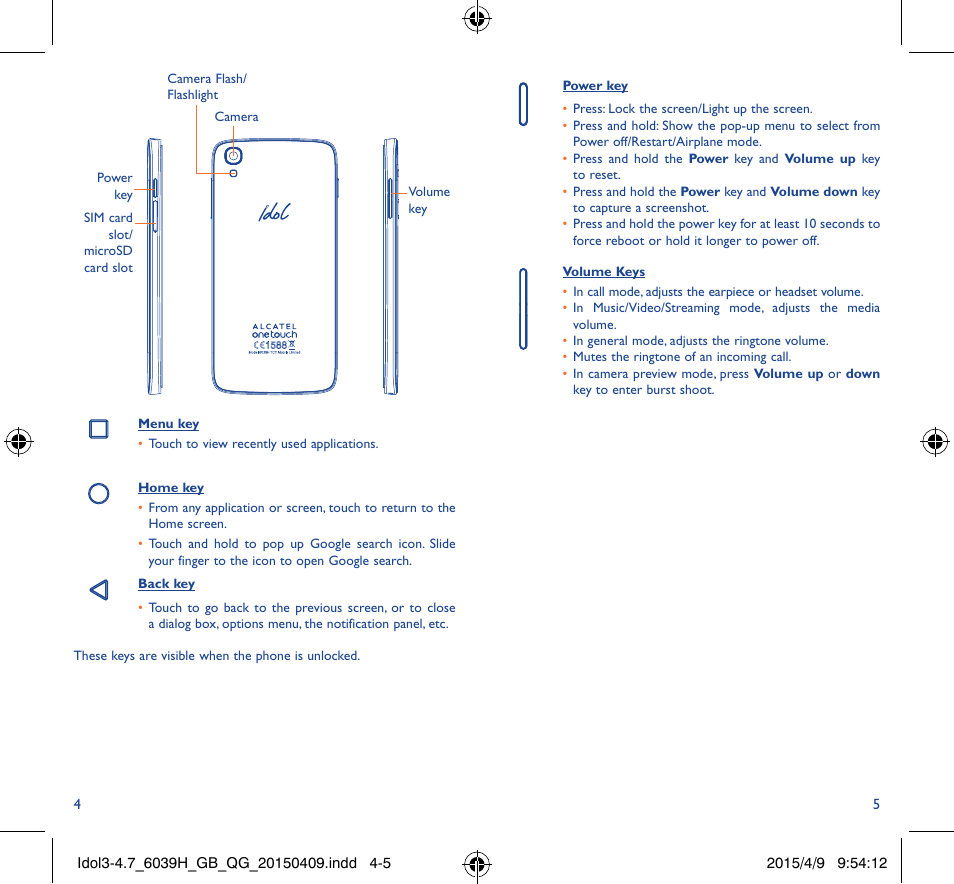 Alcatel Idol 3 6039 H User Manual | Page 3 / 21