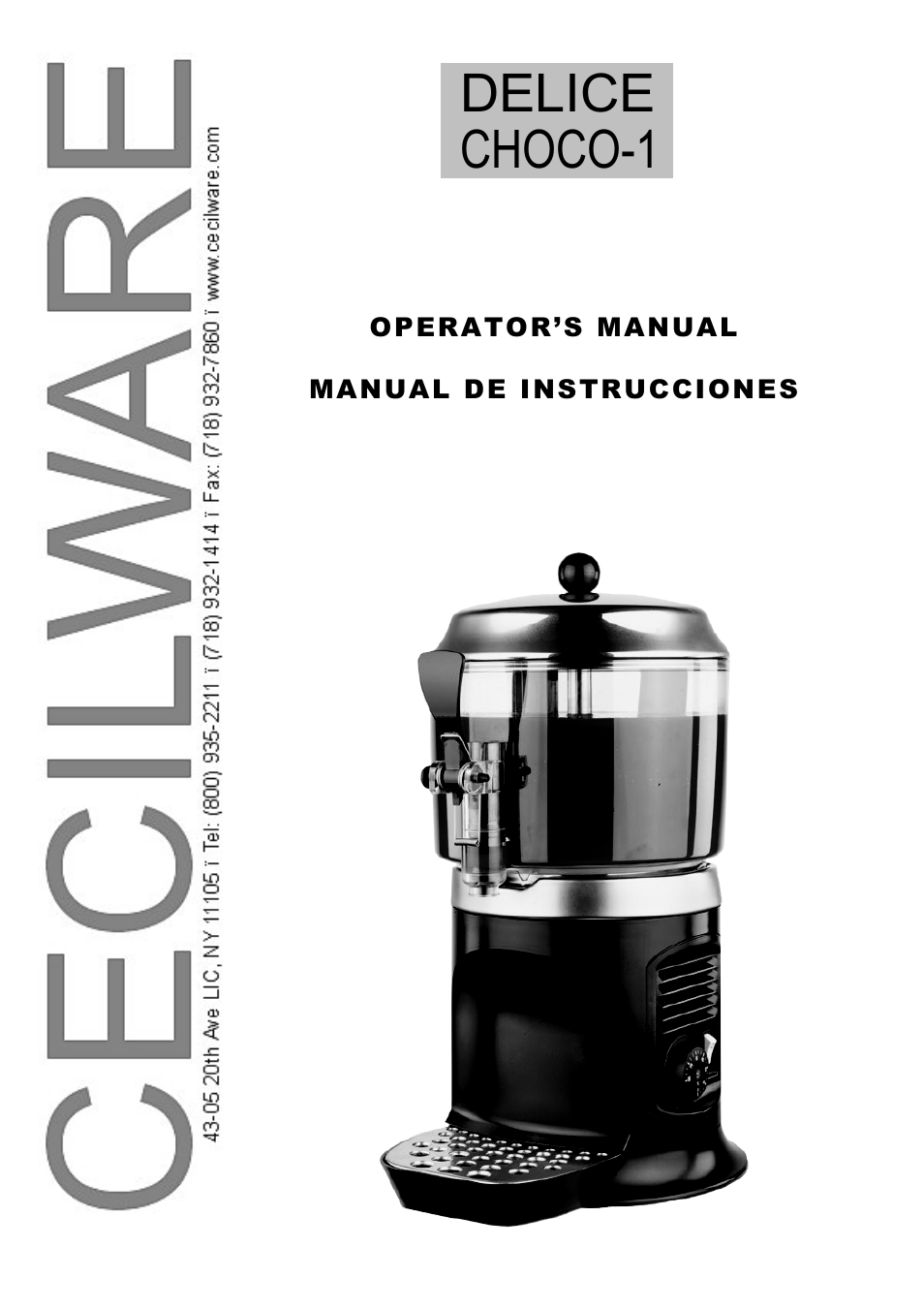 Cecilware DELICE NS18A User Manual | 16 pages