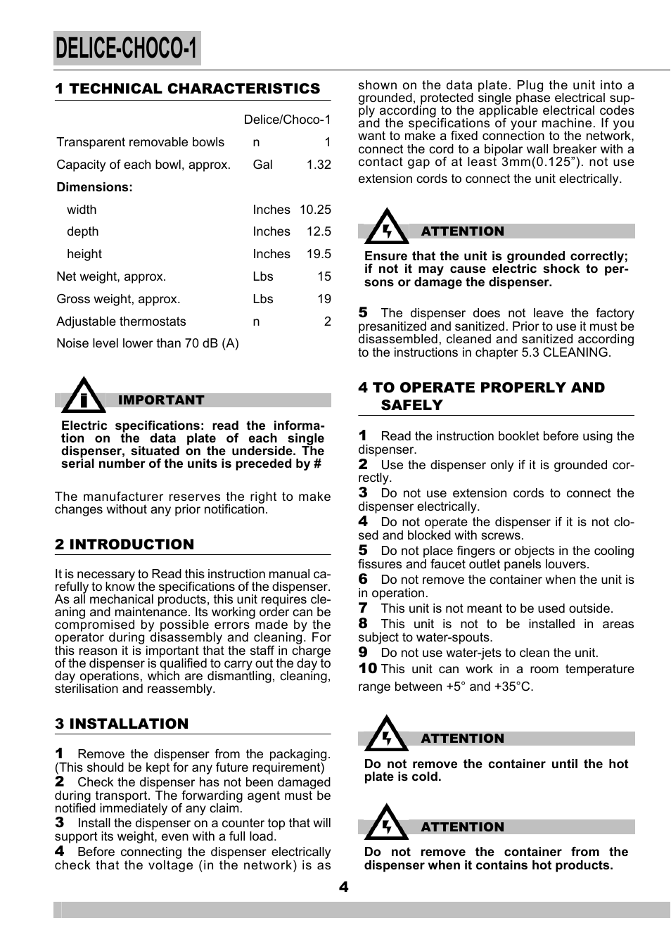 Delice-choco-1 | Cecilware DELICE NS18A User Manual | Page 4 / 16