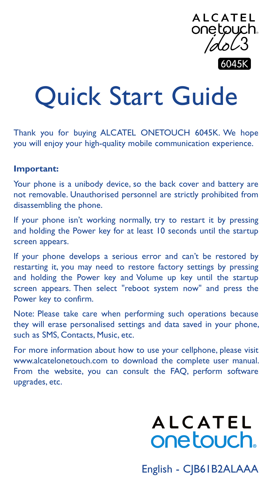 Alcatel Idol 3 6045К User Manual | 21 pages