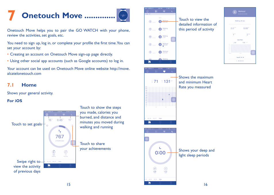 Onetouch move | Alcatel Go Watch SM 03 User Manual | Page 11 / 24