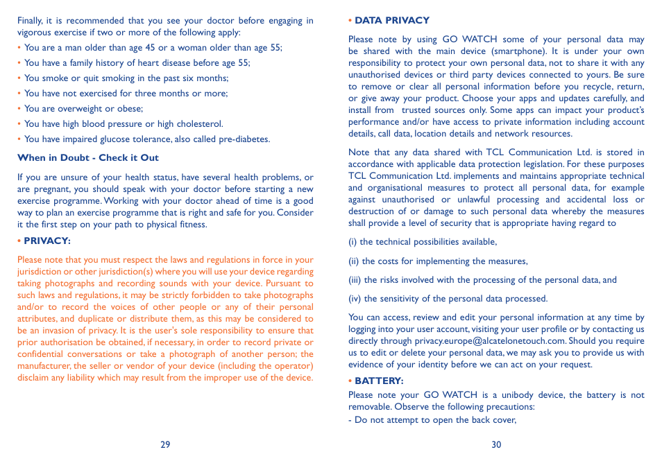 Alcatel Go Watch SM 03 User Manual | Page 18 / 24