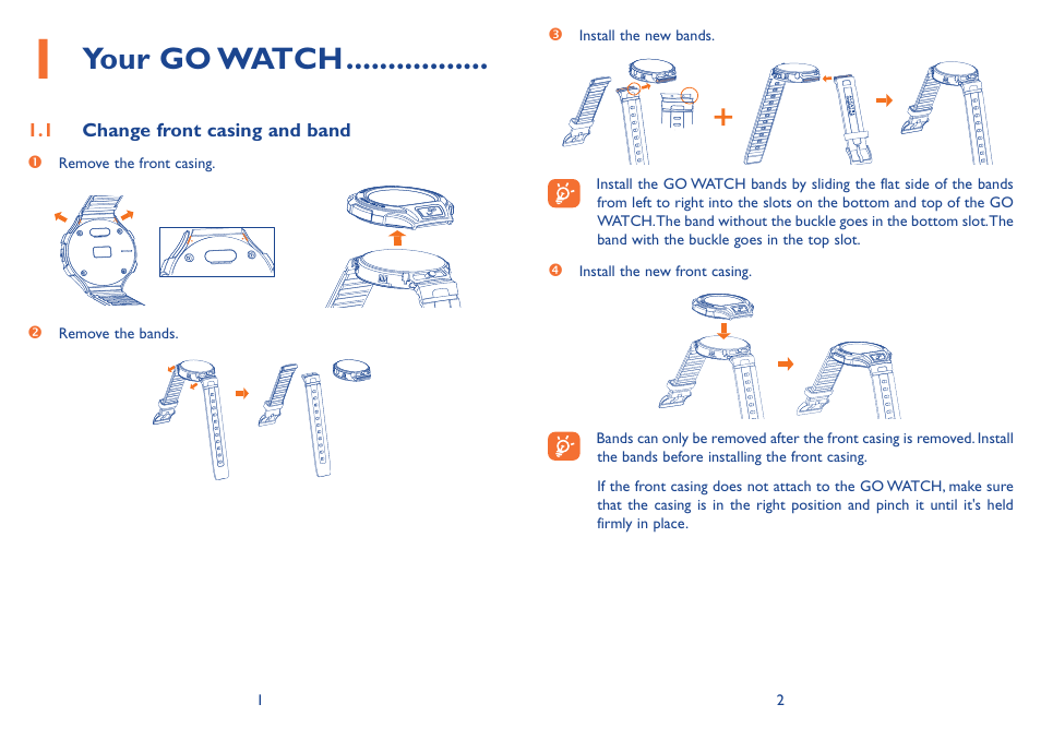 Your go watch | Alcatel Go Watch SM 03 User Manual | Page 4 / 24