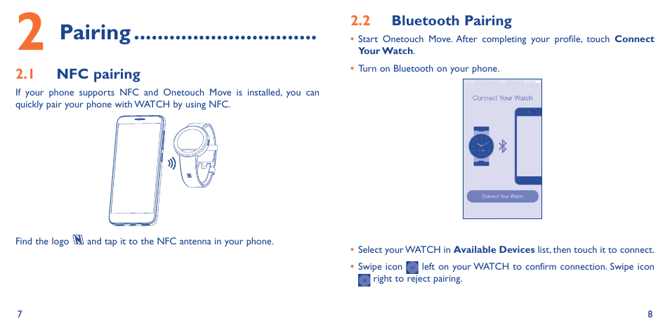 Pairing | Alcatel Watch SM 02 User Manual | Page 8 / 29