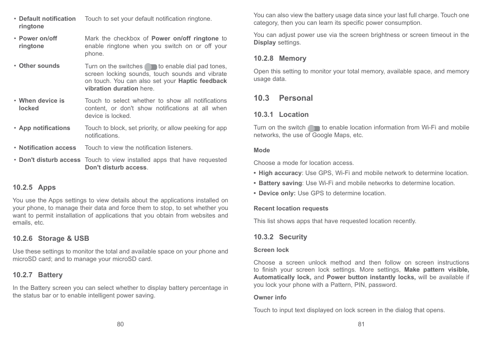 3 personal | Alcatel Shine Lite 5080X User Manual | Page 42 / 53