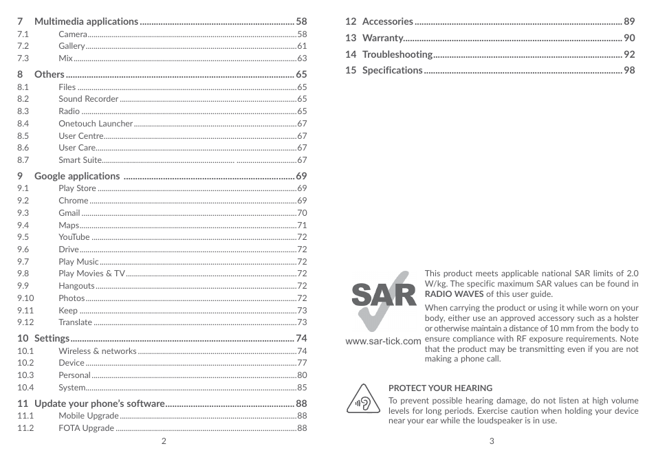 Alcatel POP 4 Plus 5056D User Manual | Page 3 / 52