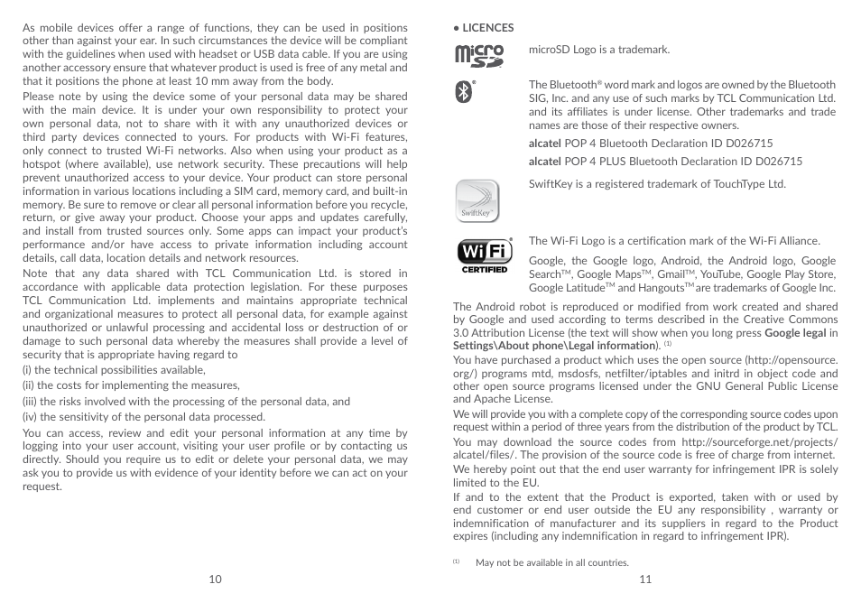 Alcatel POP 4 Plus 5056D User Manual | Page 7 / 52