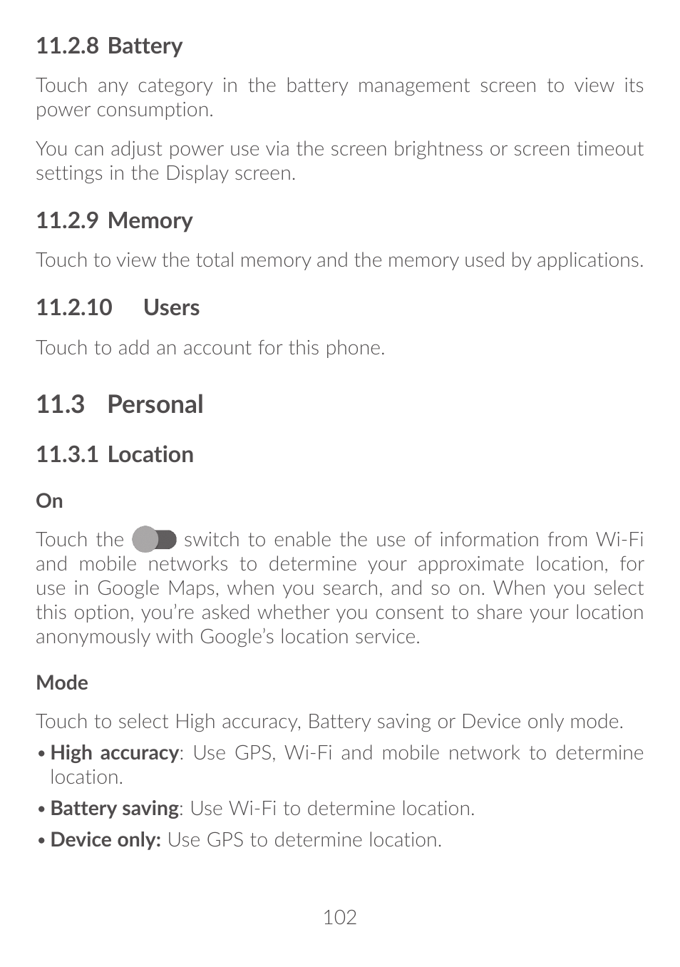 3 personal, 11�3 personal | Alcatel Idol 4S 6070K User Manual | Page 103 / 137