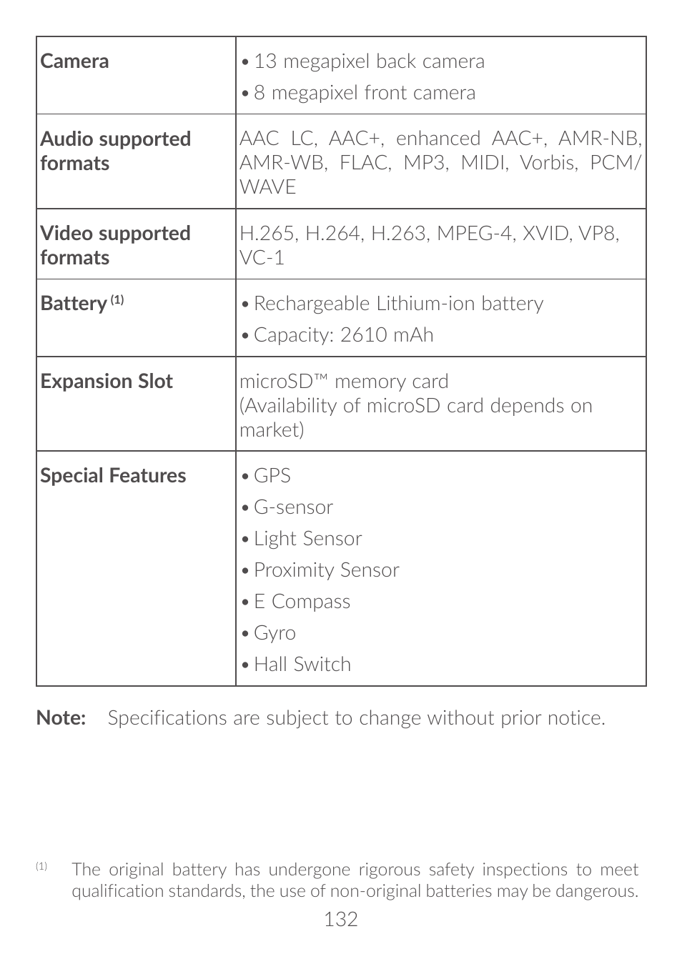 Alcatel Idol 4S 6070K User Manual | Page 133 / 137