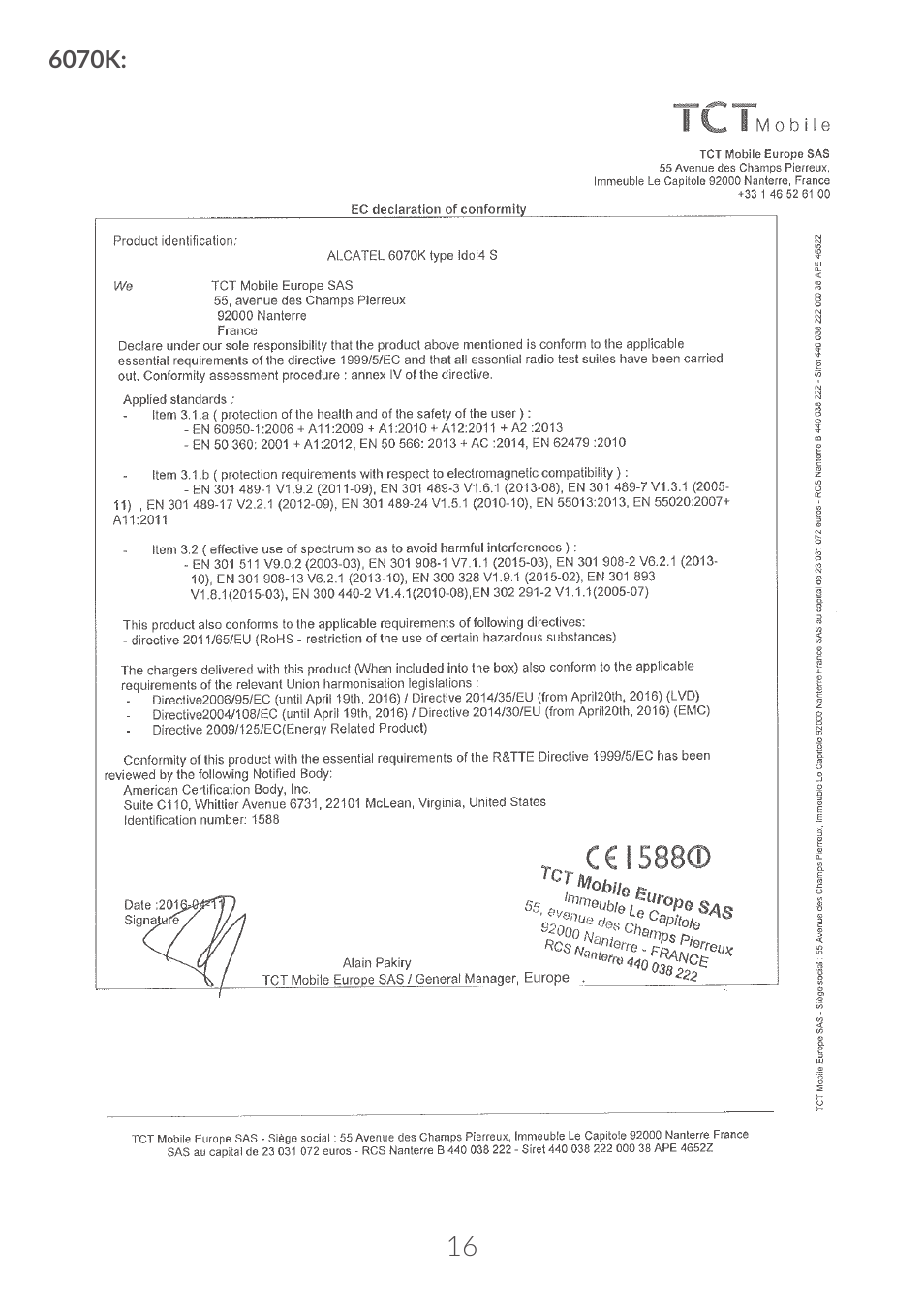Alcatel Idol 4S 6070K User Manual | Page 17 / 137