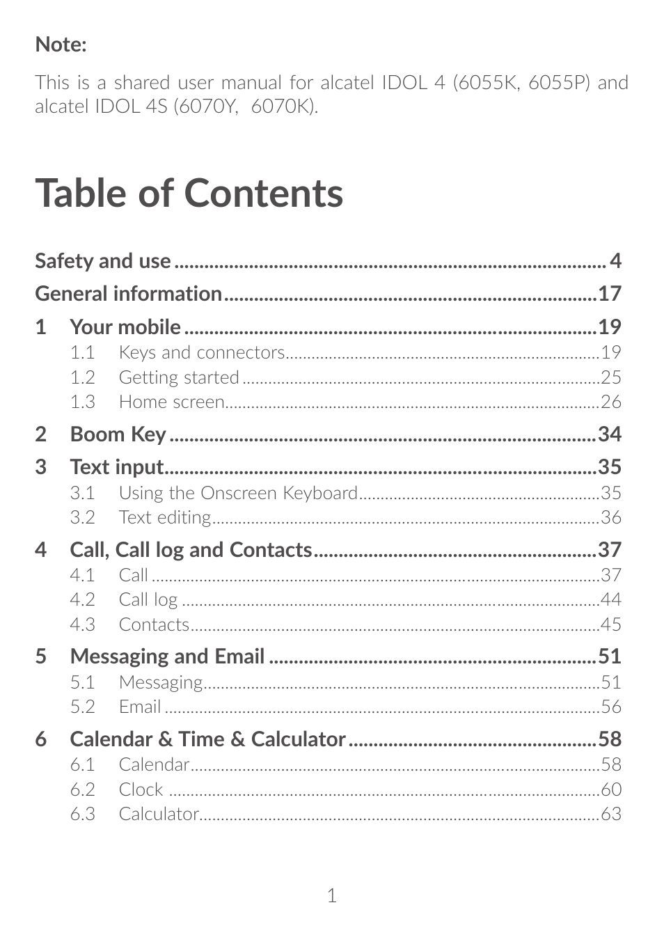 Alcatel Idol 4S 6070K User Manual | Page 2 / 137