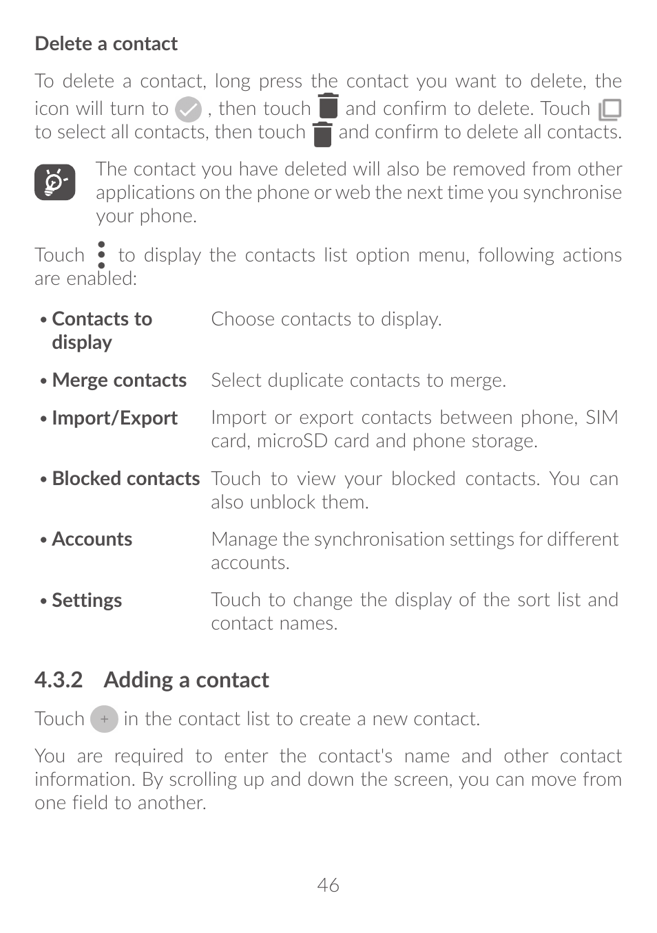 Alcatel Idol 4S 6070K User Manual | Page 47 / 137