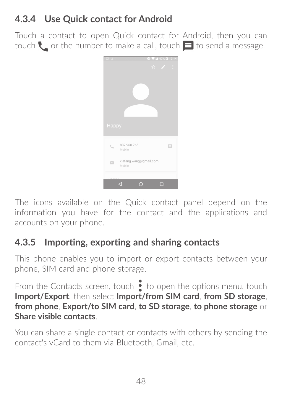 Alcatel Idol 4S 6070K User Manual | Page 49 / 137