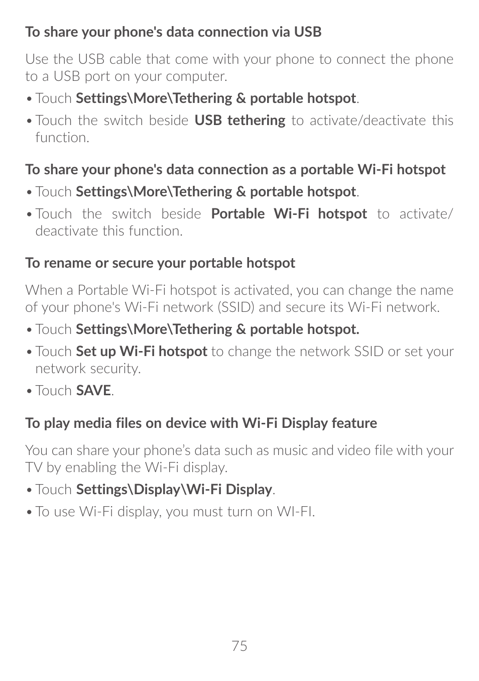 Alcatel Idol 4S 6070K User Manual | Page 76 / 137