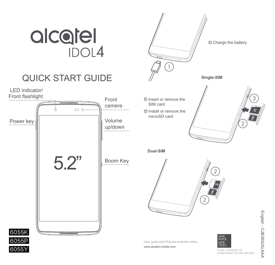 Alcatel Idol 4  6055K User Manual | 1 page