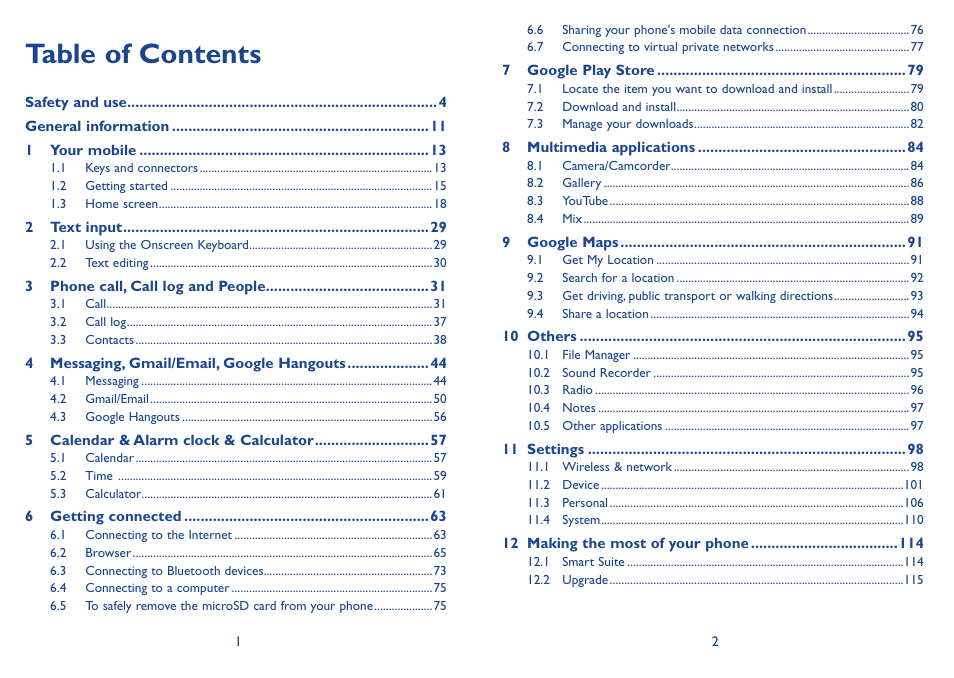 Alcatel Idol 3 6045Y User Manual | Page 2 / 65