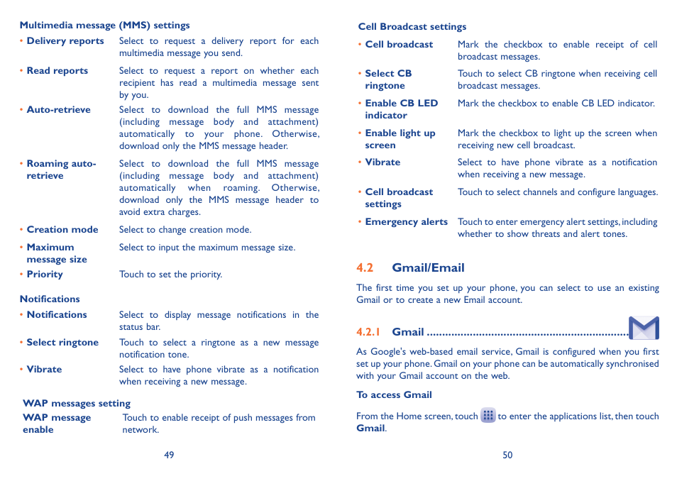 2 gmail/email | Alcatel Idol 3 6045Y User Manual | Page 26 / 65