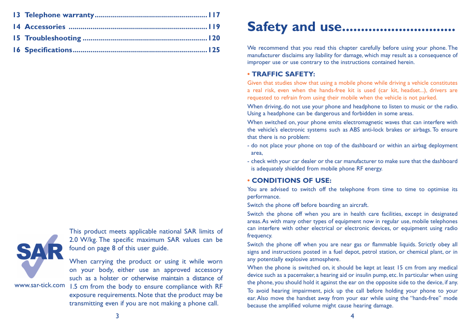 Safety and use | Alcatel Idol 3 6045Y User Manual | Page 3 / 65