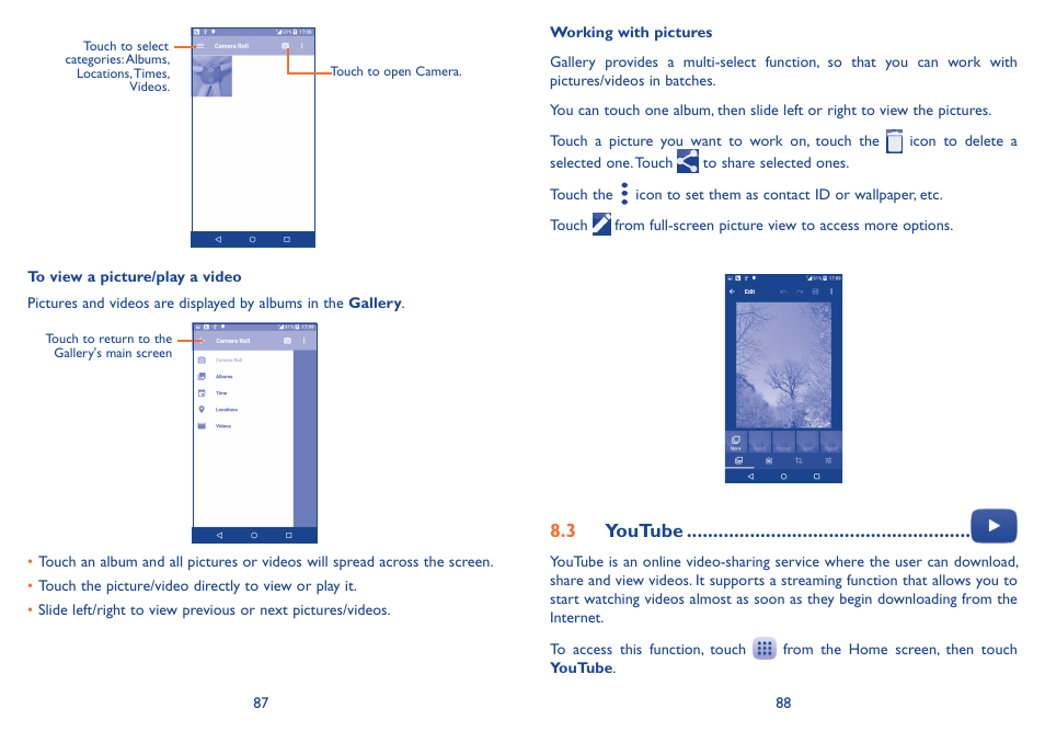 3 youtube | Alcatel Idol 3 6045Y User Manual | Page 45 / 65
