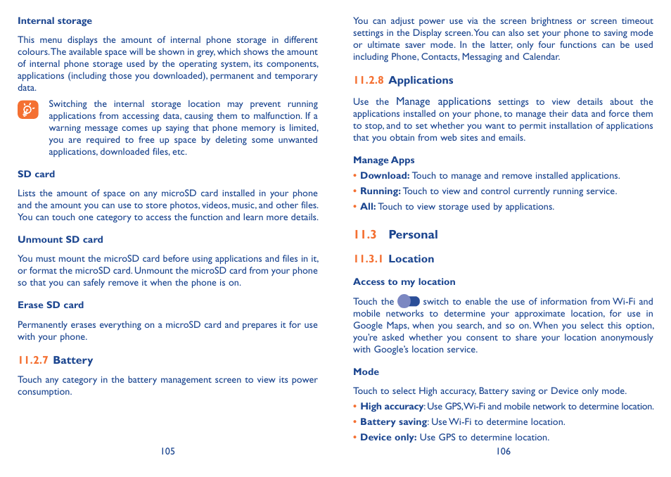 3 personal | Alcatel Idol 3 6045Y User Manual | Page 54 / 65