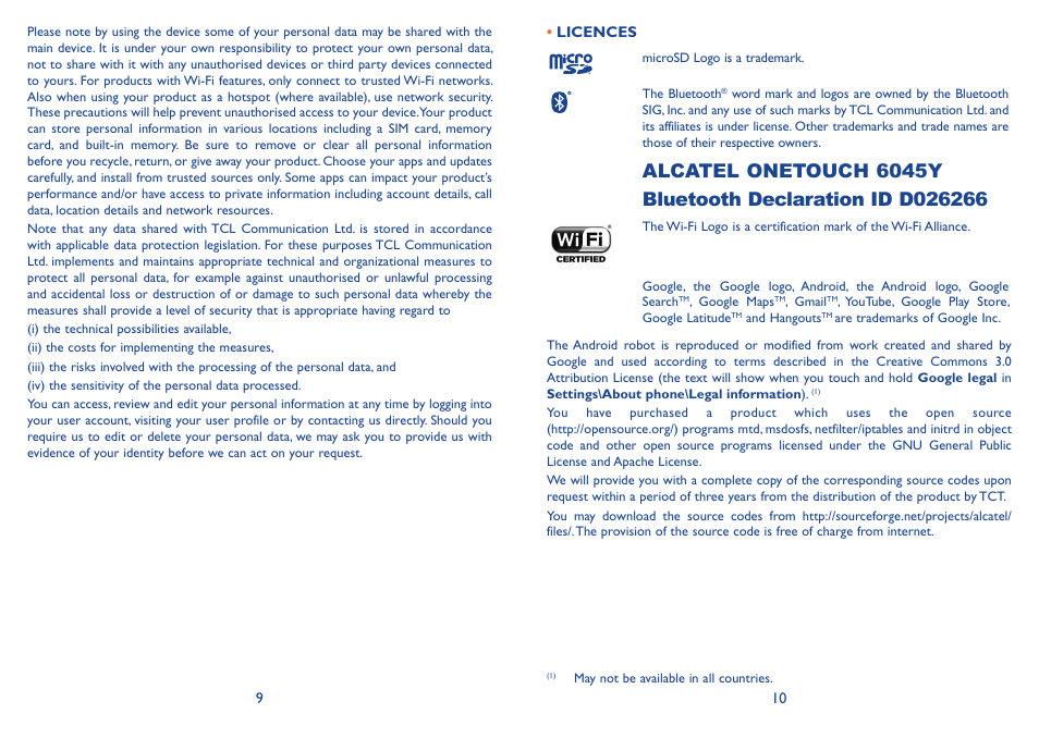 Alcatel Idol 3 6045Y User Manual | Page 6 / 65