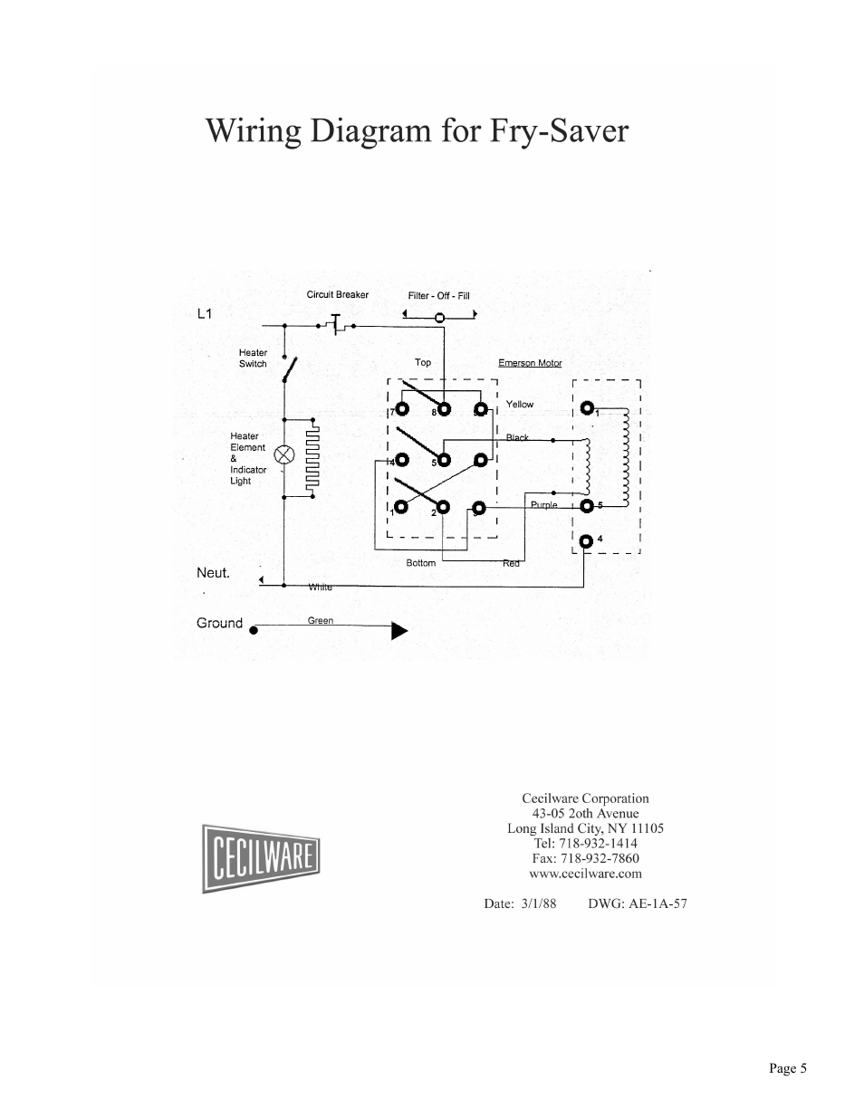 Cecilware F-60 User Manual | Page 5 / 8